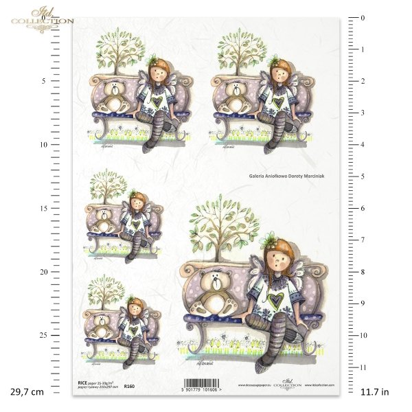 Papier ryżowy decoupage - aniołek, Aniołkowo, Dorota Marciniak
