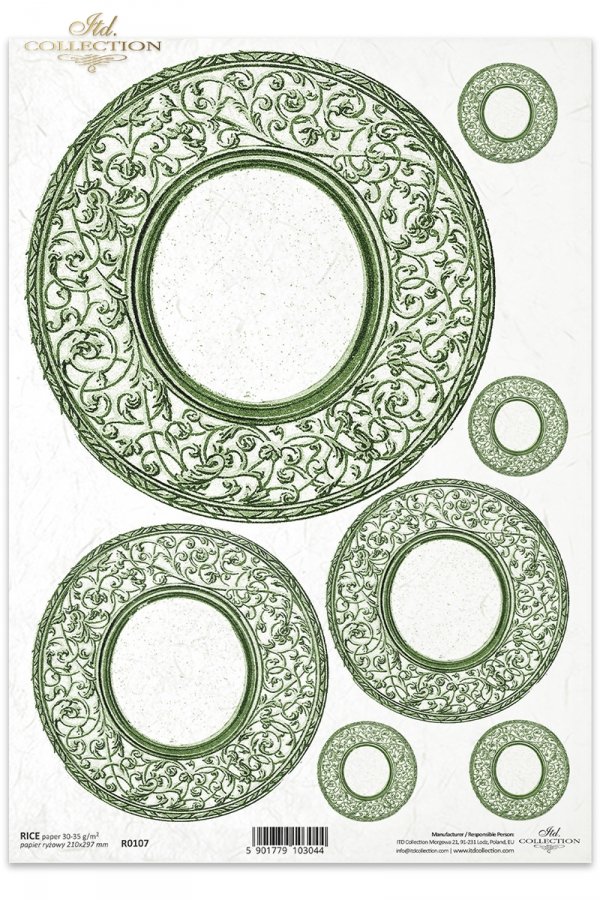 talerz, talerze, ornament, ornamenty, dekor, dekory, R107, plates, ornamentation, decoration, placa con adornos verdes decorativos , Teller mit dekorativen grünen Ornament 