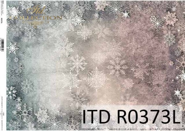 Papier decoupage świąteczne śnieżynki, tapeta do mix-mediów*Decoupage paper Christmas snowflakes, wallpaper for mix-media