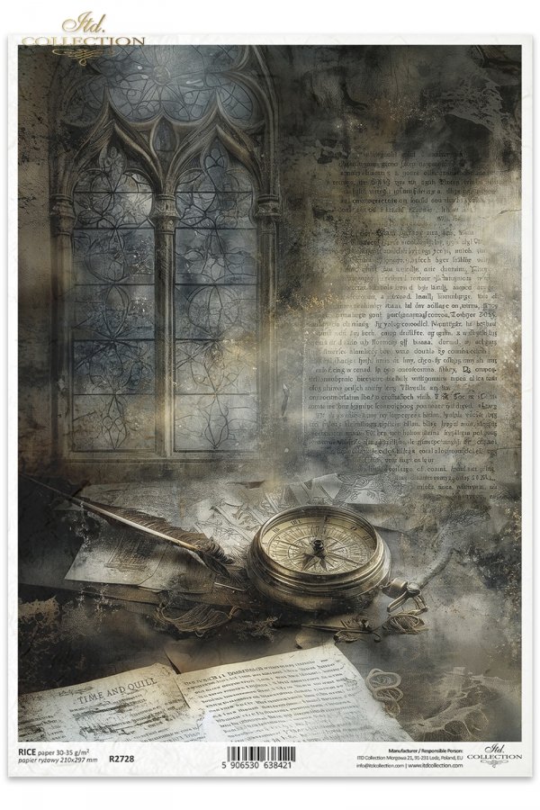 busola, pióro gęsie, klucz, gotyckie okno, witraż, stare papiery, melancholia, vintage, tajemnica*compass, quill pen, key, gothic window, stained glass, old papers, melancholy, vintage, mystery