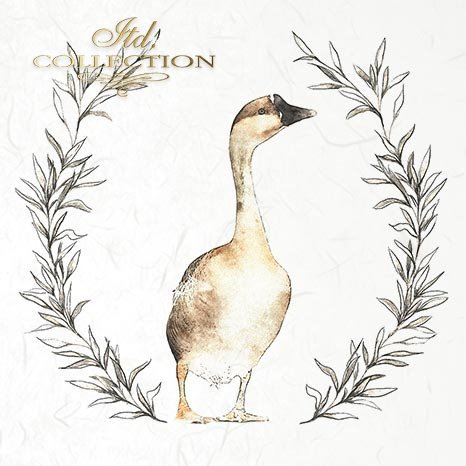 gęsie z roślinnymi wieńcami*geese with floral wreaths*Gänse mit Blumenkränzen*gansos con coronas de flores