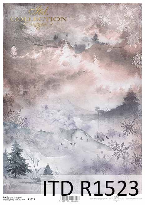 Papier decoupage świąteczny, gwiazdeczki, śnieżynki*Holiday decoupage paper, starlets, snowflakes