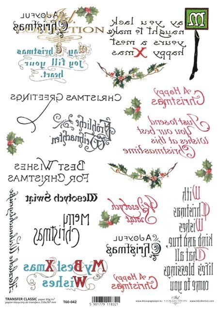 .Papel Decoupage Clásico A4 - transfer/espejo T6042