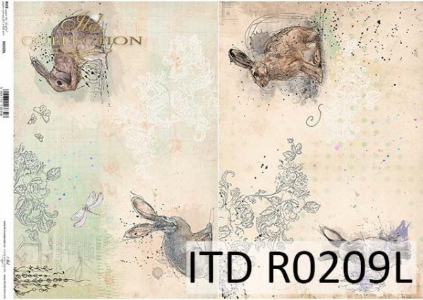 papier ryżowy decoupage zwierzęta, zające*rice paper decoupage animals, hares