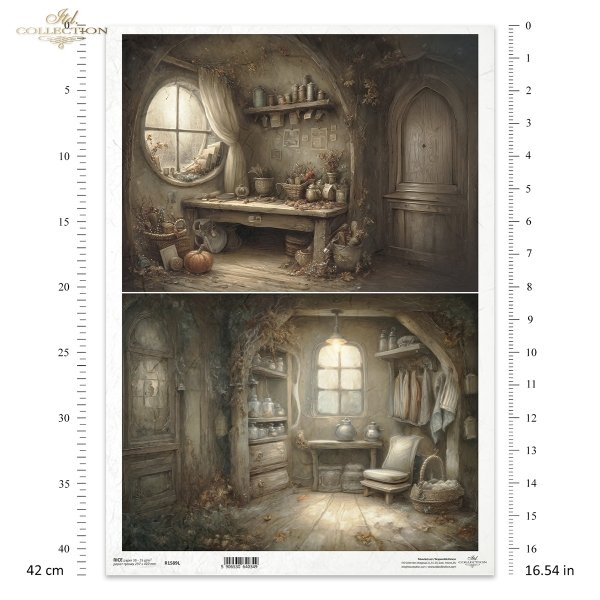 Mouse World - Interior -  Ilustracje,  świat myszek, przytulne wnętrza, bajkowe sceny, kominki, nory mysie, domki, wnętrza