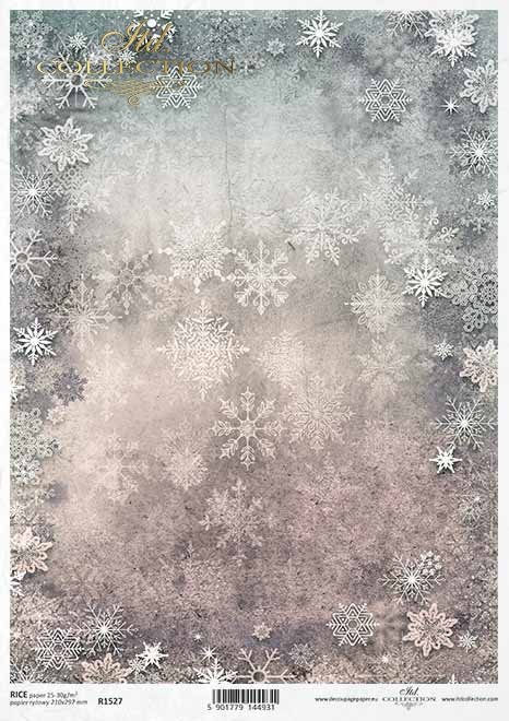 Papel decoupage Navidad copos de nieve, papel tapiz para mix-media*Decoupage Papier Weihnachtsschneeflocken, Tapete für Mix-Medien*Декупажская бумага Рождественские снежинки, обои для микс-медиа