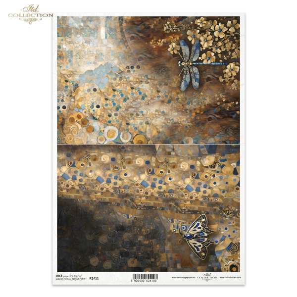 Klimt, sztuka, złoto, biżuteria, kamienie szlachetne, moda, mozaika, ważka, ważki, secesja, motywy secesyjne, Art Nouveau motifs, Inspired by Klimt, kwiaty 3D, 3D efekt, Klimt, art, gold, jewellery, precious stones, fashion, mosaic