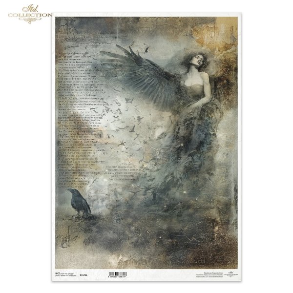 anioł, kobieca postać, kruki, ciemne skrzydła, gotyk, melancholia, vintage, tajemnica*angel, female figure, ravens, dark wings, gothic, melancholy, vintage, mystery
