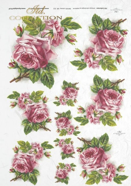 Papel De Arroz Para Decoupage Scrapbook Craft Hoja A/3 corona de rosas 