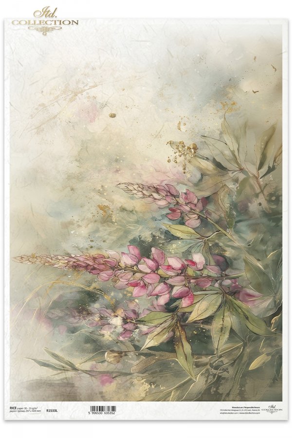 dekoracyjne wzory, motywy kwiatowe, bukiet kwiatów, Ogród Muz, Garden of Muses * Mulberry decoupage paper FPA1005, decorative patterns, floral motifs, bouquet of flowers, Garden of Muses *Seria Garden of Musesdekoracyjne wzory, motywy kwiatowe, bukiet kwi