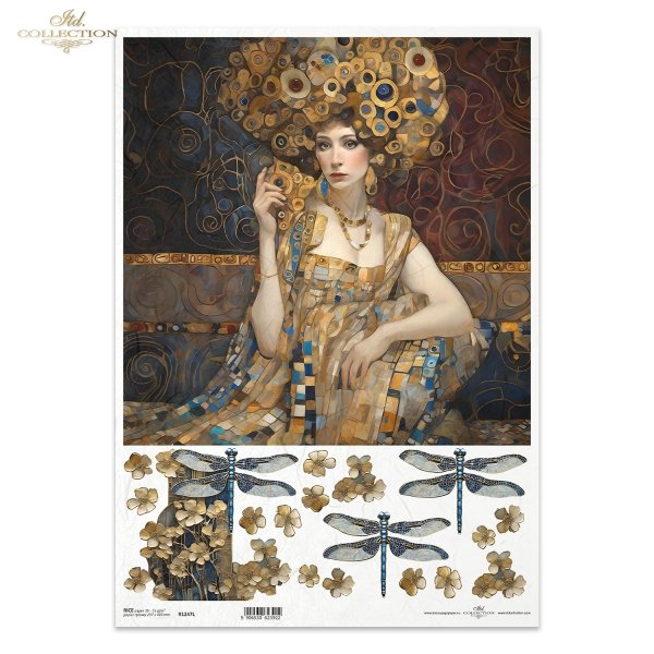 kobiety, złoto, dekoracyjne wzory, mozaiki, motywy secesyjne*women, gold, decorative patterns, mosaics, Art Nouveau motifs