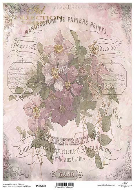 Scrapbooking Papier der Weinlese*Винтажная бумага для скрапбукинга*Papel de scrapbooking vintage