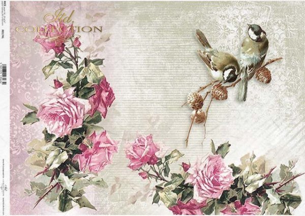 papier decoupage kwiaty, Róże, ptaki*paper decoupage flowers, roses, birds*Papier Decoupage Blumen, Rosen, Vögel*бумага декупаж цветы, розы, птицы*flores de papel decoupage, rosas, pájaros