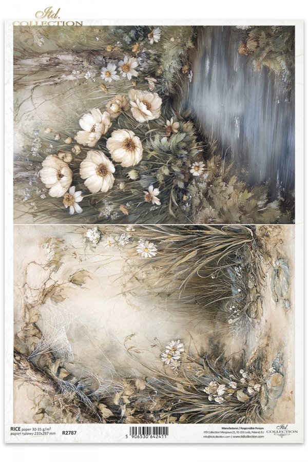 Sielanka, akwarela, natura, las, łąka, kwiaty polne*Idyllic, watercolor, nature, forest, meadow, wildflowers