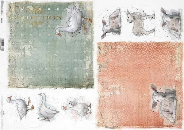 papel de decoupage de arroz Pascua, ganso, corderos*Reis Decoupage Papier Ostern, Gans, Lämmer*Пасха, гусь, ягнята