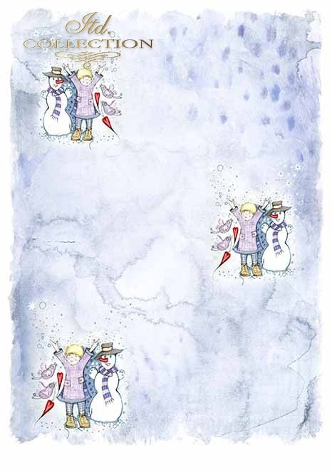 Papiery do scrapbookingu w zestawach - Aniołkowo i śnieżynki*Scrapbooking papers in sets - Angels and snowflakes