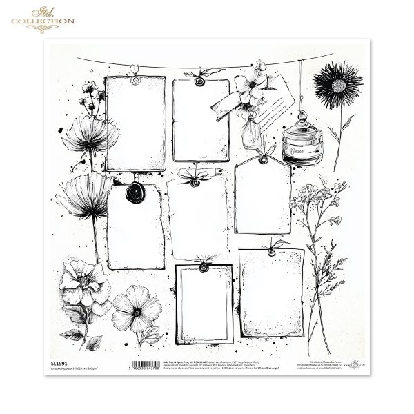 line art, vintage, czarno-biały, botanika, kwiaty, tagi, bileciki, etykiety, szkic*line art, vintage, black and white, botany, flowers, tags, note cards, labels, sketch