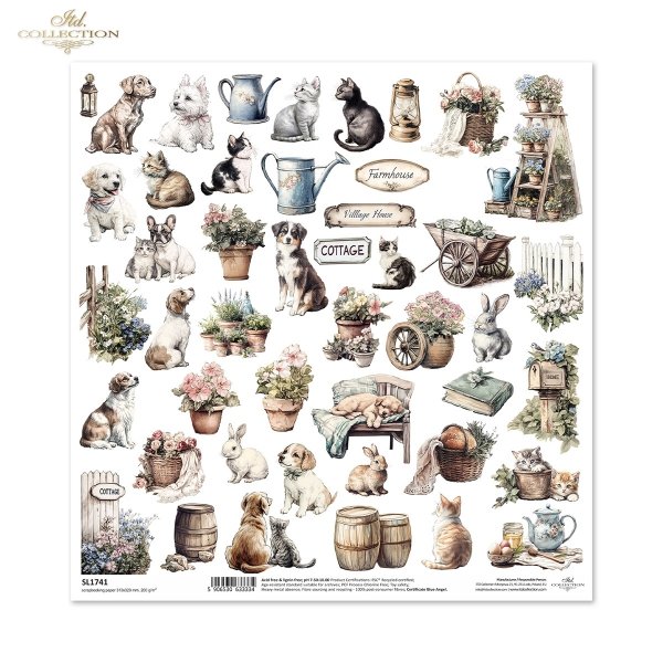 zwierzęta, elementy wiejskie do wycinania*animals, country elements to cut out*Tiere, ländliche Elemente, die herausgeschnitten werden müssen*animales, elementos rurales para recortar