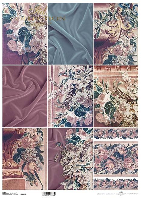 motyw tapetowy, tkanina, bukiet kwiatów, jedwab, aksamit*wallpaper motif, fabric, flower bouquet, silk, velvet*Tapetenmotiv, Stoff, Blumenbouquet, Seide, Samt*motivo de papel pintado, tela, ramo de flores, seda, terciopelo