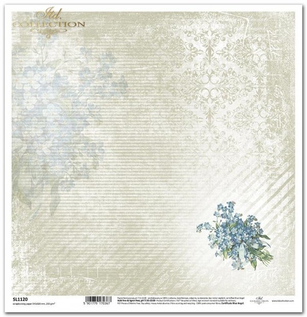 Seria Flower Post - Forget-me-not, kwiatowa poczta - niezapominajka,  tapeta, tło, ornamenty, niezapominajki, bukiet*wallpaper, background, ornaments, forget-me-nots, bouquet
