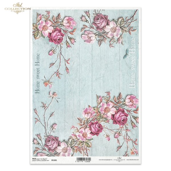motywy kwiatowe, kwiaty, róża, róże, deska, niebieskie deski, drewniana podłoga, Home Sweet Home, retro, floral motifs, flowers, roses, board, blue boards, wooden floor, florale Motive, Blumen, Rosen, Brett, blaue Bretter