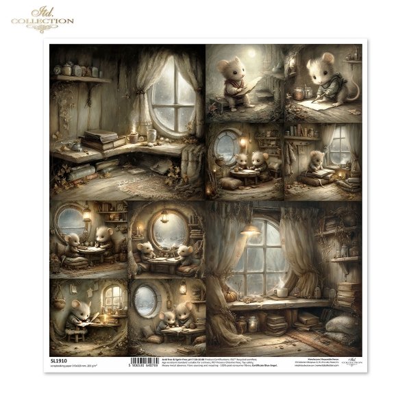 myszki, sielanka, retro, vintage, las, natura, ilustracje, urocze zwierzęta, bajkowe postacie, przytulne wnętrza, życie myszy*Mouse illustrations, mouse world, cozy interiors, fairy tale scenes, fireplaces, mouse burrows, houses, interiors, mouse life 