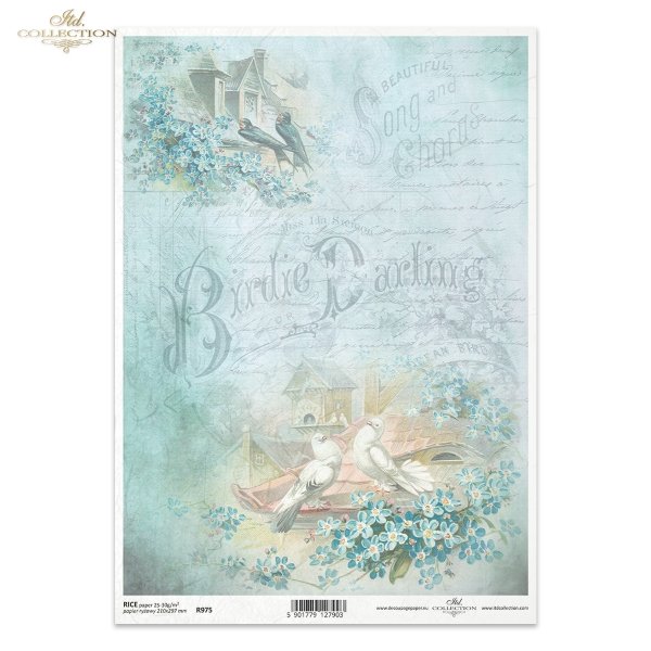 niezapominajka, niezapominajki, ptak, jaskółka, gołąb, gołębie, gołębnik, ptasie domki, pastelowe kolory, napisy, retro, R975, forget-me-not, bird, swallow, dove, pigeon, dovecote, birdhouses, pastel colours, lettering, Vergissmeinnicht, Vogel, Schwalbe, 