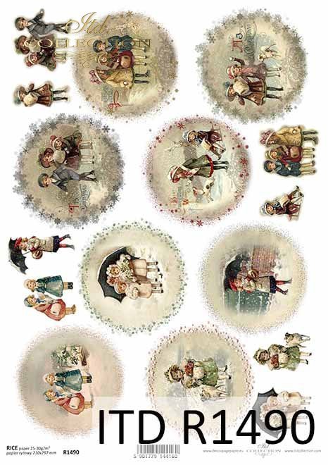 Boże Narodzenie, motywy świąteczne, dzieci, motywy na bombki*Christmas, Christmas themes, children, motifs for Christmas balls
