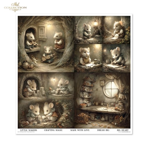 Papeles Scrapbooking SLS-100 Mouse World - Home Sweet Home