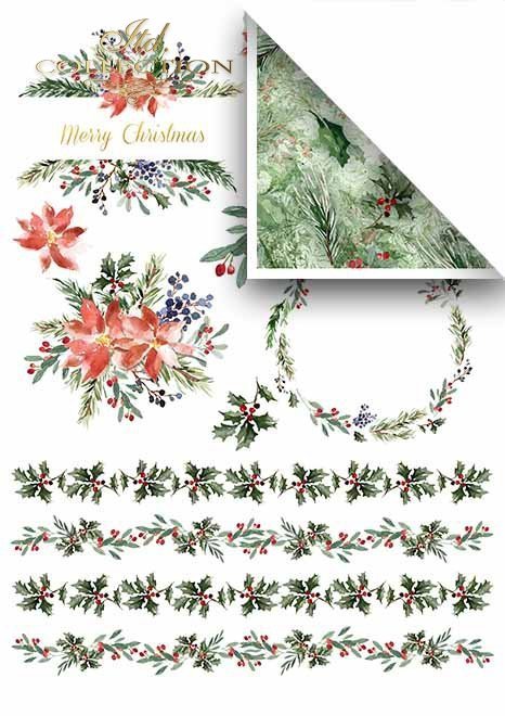 Papeles de scrapbooking en sets - Corona de Adviento*Скрапбукинг бумаги в наборах - Адвентовый венок