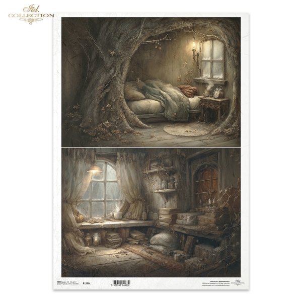 Mouse World - Interior -  Ilustracje,  świat myszek, przytulne wnętrza, bajkowe sceny, kominki, nory mysie, domki, wnętrza