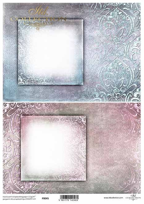 Papier Decoupage Ornamente, Zierrahmen*adornos de papel decoupage, marco decorativo*украшения для декупажа бумаги, декоративная рамка