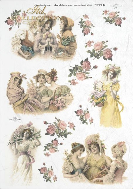 vintage, retro, woman, women, dress, flowers, rose, roses, flower decorations, ornaments, romance, R366