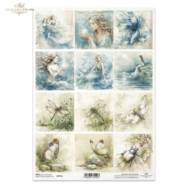 Akwarele, syreny, ryby, woda, fantazja, ocean, morze*Watercolors, mermaids, fish, water, fantasy, ocean, seaAkwarele, owady, ważka, motyl, chrząszcz, botaniczne, natura, ziemia*Watercolors, insects, dragonfly, butterfly, beetle, botanical, nature, earth