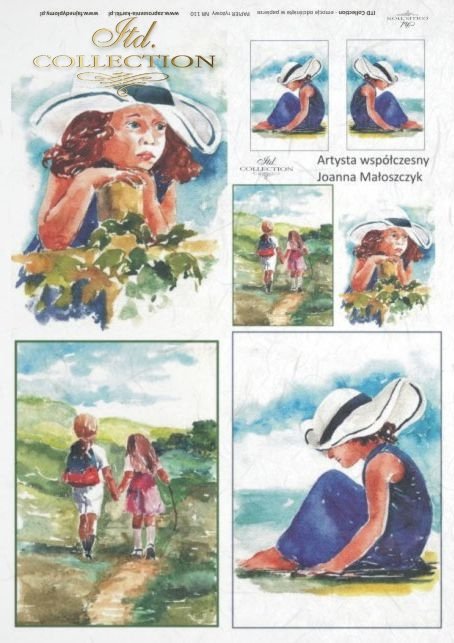 decoupage-rice-paper-portret-kapelusz-dziecko-dziewczynka-Joanna-Małoszczyk-R0110