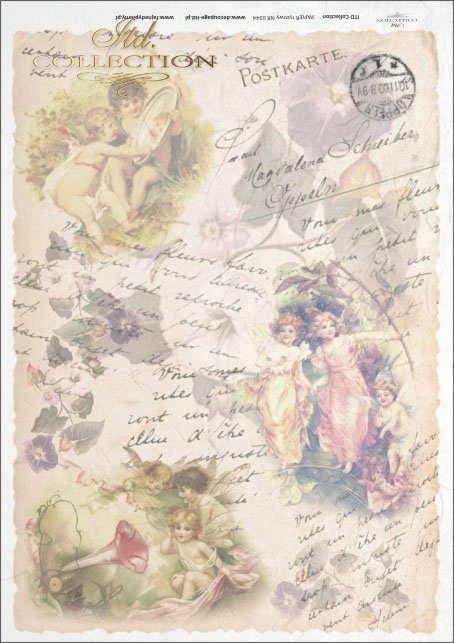elves, vintage, flowers, old postcards, fairy tales, R344