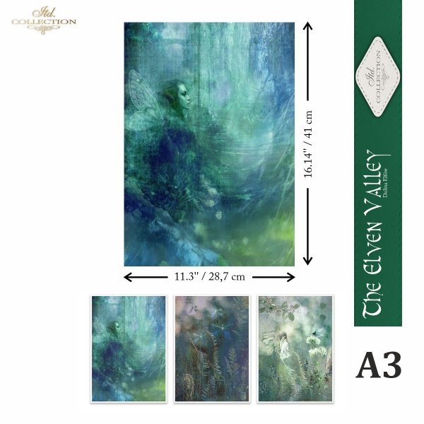 Papier morwowy decoupage FPA3026 seria „The Elven Valley” – Dolina elfów * Mulberry decoupage paper FPA3026 „The Elven Valley” * Maulbeerpapier für Decoupage FPA3026 – Das Elfental * Papel decoupage morera FPA3026 „El Valle de los Elfos”