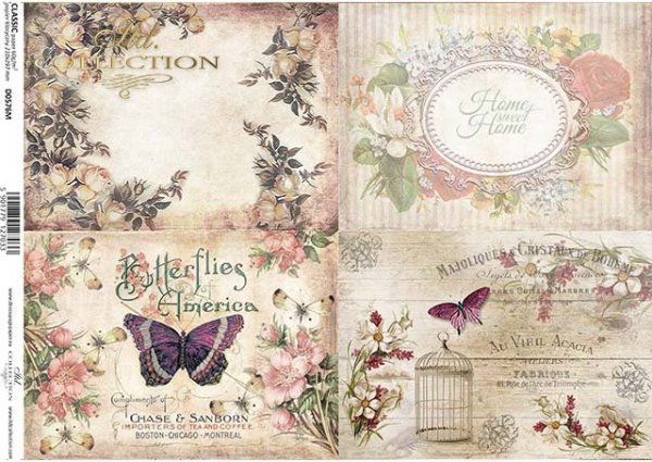 flores de papel decoupage, mariposas, marcos decorativos*Decoupage Papier Blumen, Schmetterlinge, dekorative Rahmen