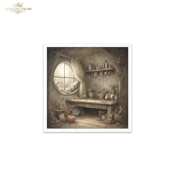 Mouse World - przytulny, rustykalny, fantastyczny, wnętrze, chatka, nora, bajkowy, leśny , świąteczny czas, Boże Narodzenie, zimowa opowieść, ilustracje bajkowe, przytulne, domowe scenki