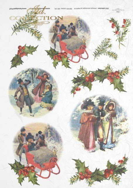 ITD Collection, decoupage, scrapbooking, mixed media, Christmas, retro, vintage, holly