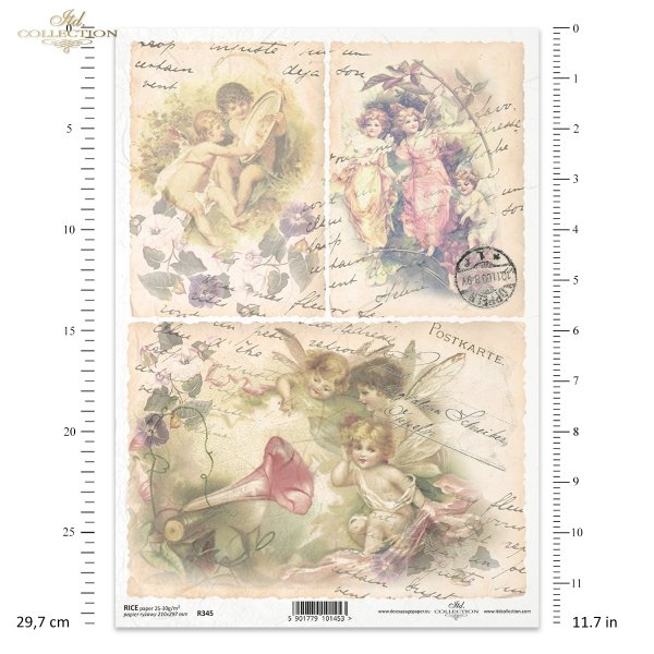 elfy, vintage, kwiaty, stare pocztówki, bajki, baśnie, R345