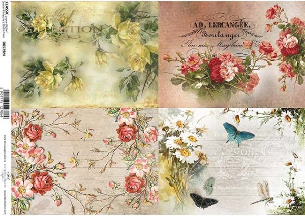 papel decoupage flores, rosas, mariposas*decoupage Papierblumen , Rosen, Schmetterlinge