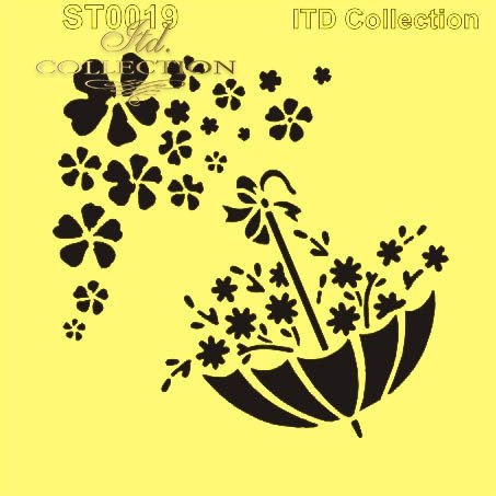 ST0019 - Parasolka, kwiatki