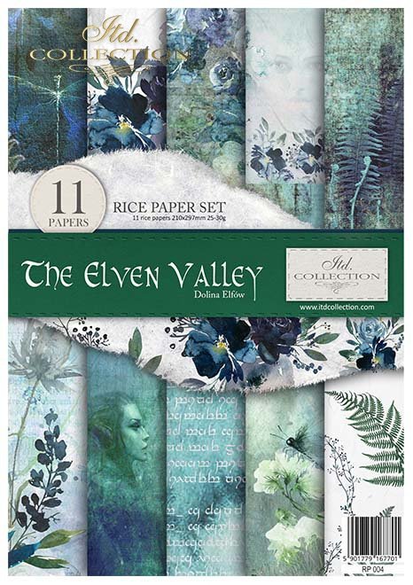 Kolekcja 'Dolina Elfów', akwarele, kwiaty, niebieskie kwiaty, Elf, drzwi, Elfy, dolina Elfów, kolaż, paproć, paprotka, las, ważki