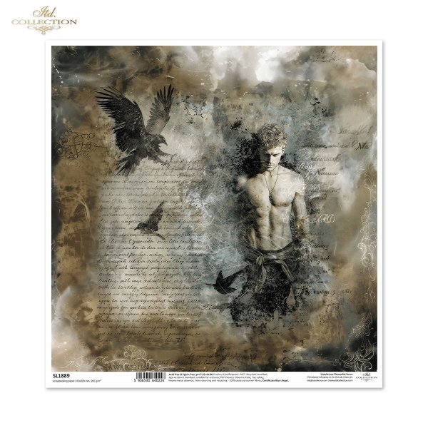 mężczyzna, anioł, kruki, orzeł, chmury, gotyk, vintage, melancholia, fantasy*man, angel, ravens, eagle, clouds, gothic, vintage, melancholy, fantasy