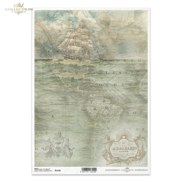 stara mapa, świat, kontynenty, oceany, morze, morza, żaglowiec, okręt, statek, podróż, rejs, retro, old map, world, continents, oceans, seas, sailing ship, voyage, cruise, alte Karte, Welt, Kontinente, Ozeane, Meere, Segelschiff