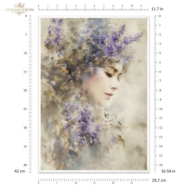 Papier decoupage morwowy FPA3019, dekoracyjne wzory, motywy kwiatowe, bukiet kwiatów, Ogród Muz, Garden of Muses * Mulberry decoupage paper FPA301920, decorative patterns, floral motifs, bouquet of flowers, Garden of Muses *Seria Garden of Muses