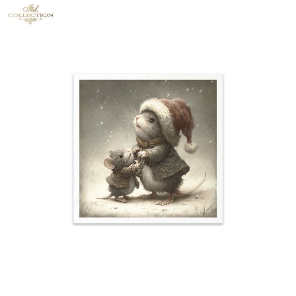 Mouse World - myszy w świątecznych strojach, Boże Narodzenie, ilustracje