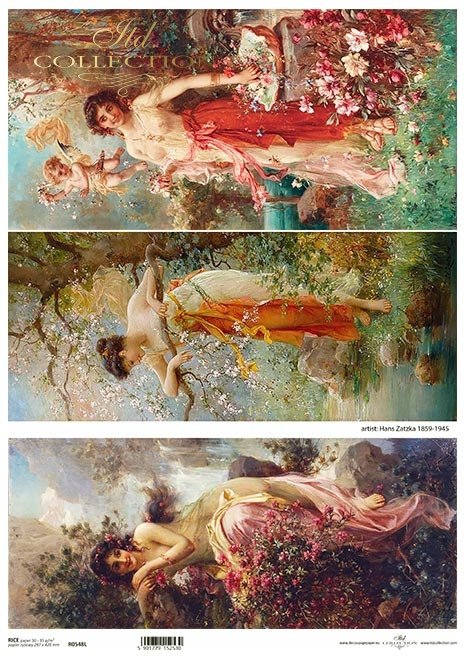 Malarstwo - Hans Zatzka (1859-1945)*Kobieta, kobiety, dama, wiosna, przyjaciółki, znajome, wolne chwile, Vintage, retro