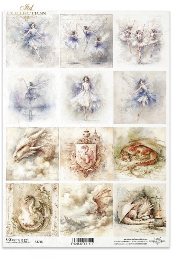 Akwarele, wróżki, baletnice, powietrze, eteryczne, taniec, skrzydła*Watercolor, fairies, ballerinas, air, ethereal, dance, wings*Akwarele smoki, herb, ogień, fantasy, vintage, ilustracja, mityczne*Watercolor dragons, coat of arms, fire, fantasy, vintage, 